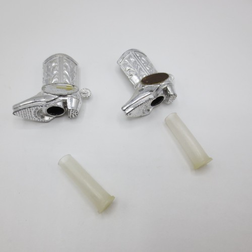 Vintage Cowboy Boot Salt & Pepper Shaker Made In Japan Silver Color - Picture 8 of 11