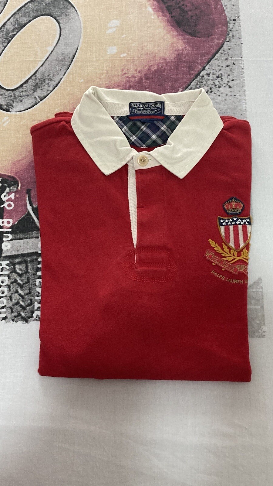 Polo Ralph Lauren vintage Manga Larga Color Rojo, En Perfecto Estado