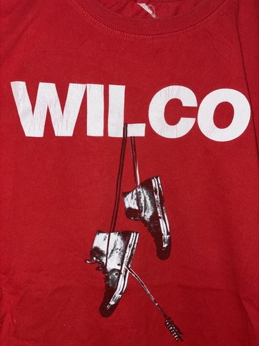 Vintage Wilco Band Tour Merch T-Shirt Herren L rot Schuhe Telefon Kabel - Bild 6 von 9