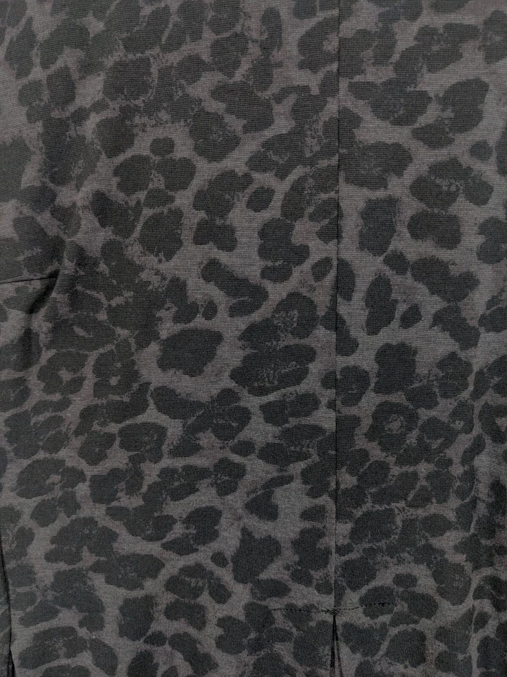 Linea by Louis Dell'Olio Animal Print Dress Women XL Black Inverted Pleat N45 Foto 4 de 4