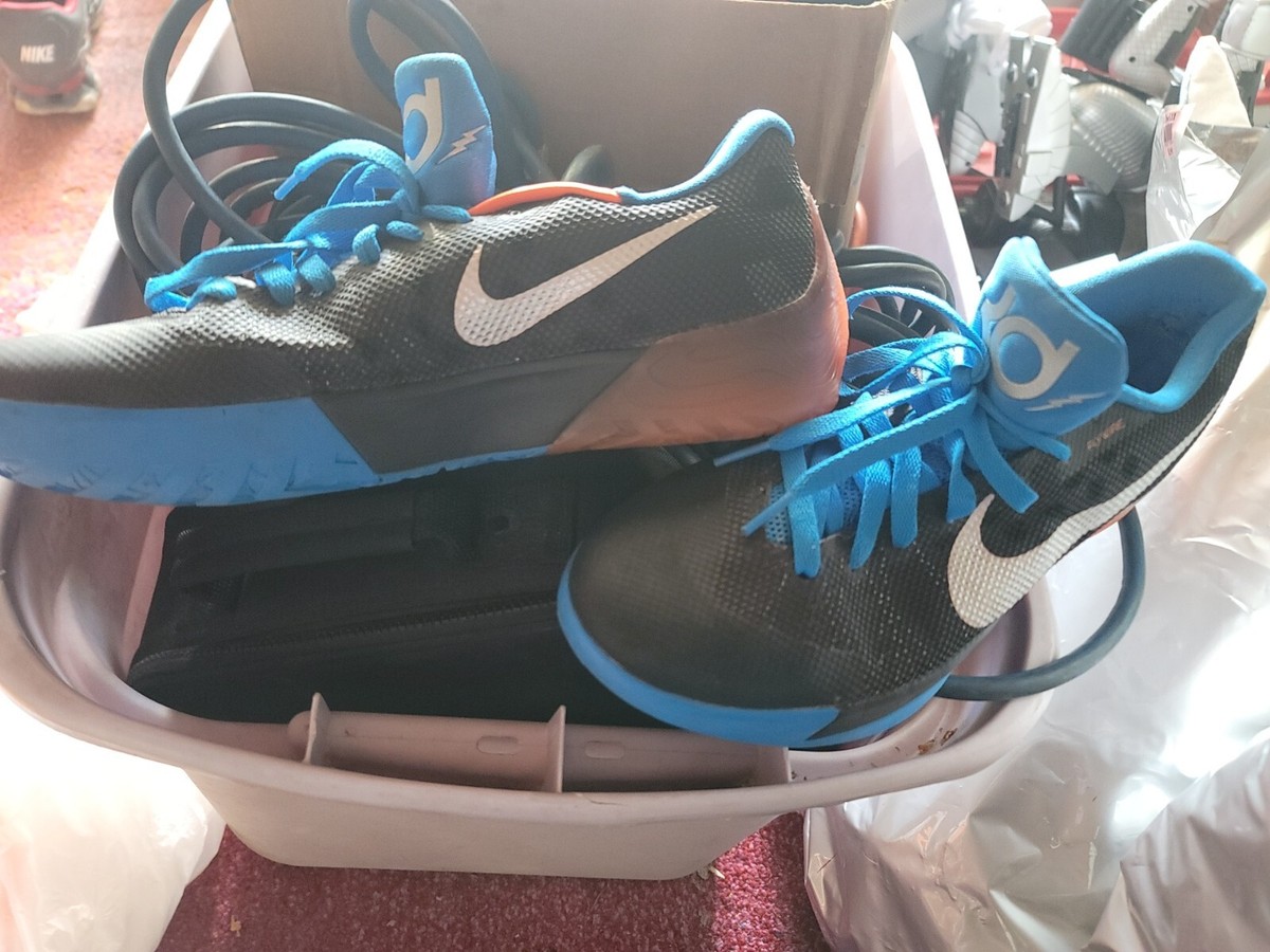 NIKE Size 11.5 Black Silver Blue 2014 Shoes Kevin Durant 