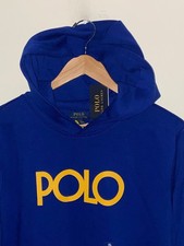 75 NEW Boys XL 18-20 Polo Ralph Lauren Pullover Blue Fleece Sweatshirt