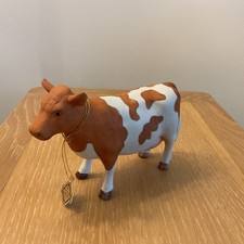 Vintage Alfretto Porcelain Brown & White Farmyard Guernsey Cow Figure
