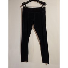 Juicy Couture Womens Black Velour Pull On Full Length Leggings Size M Y2K Soft