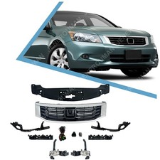 8pcs Front Bumper Grille Brackets Fog Light Kit For 2008-2010 Honda Accord Ex-l