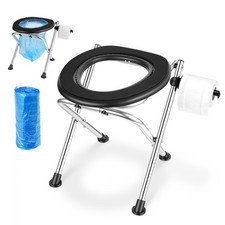 Uimoso Portable Folding Toilet Chair 350 lbs Capacity for Camping and Travel
