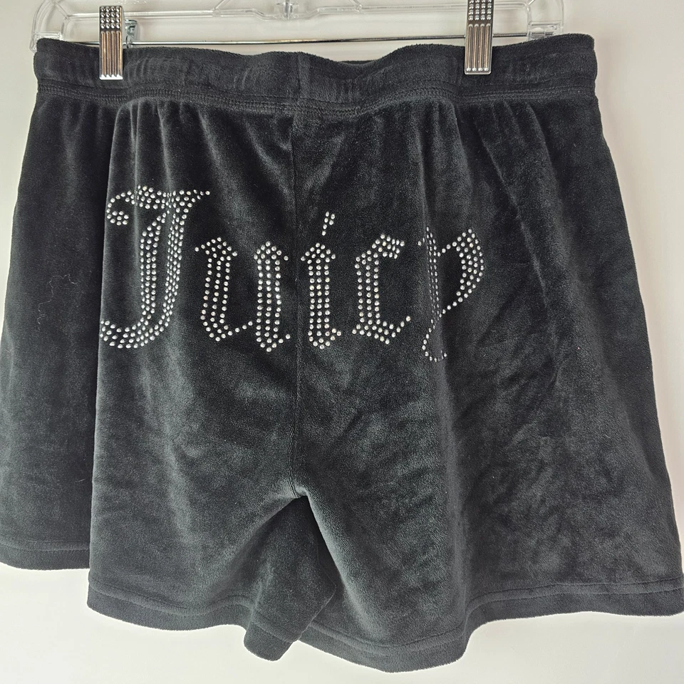 Juicy Couture Womens Micro Mini Lounge Shorts Size M Spell Out Rhinestone Y2K - Image 2 of 4