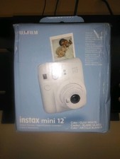 Fujifilm Instax Mini 12 Instant Film Camera Clay White Auto Exposure Compact