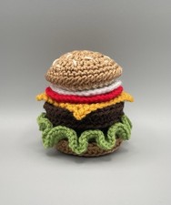 Crochet Cheeseburger Coaster Set Of 10 Handma...