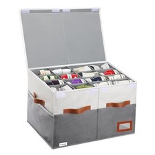 Shoe Organizer for Closet, Foldable Shoe Storage Bins 21"L x 17"W x 13"H Grey