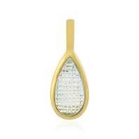Cavill AnhäNger Himmelblauer Topas 3,94Ct Tropfen Silber Gold Damen