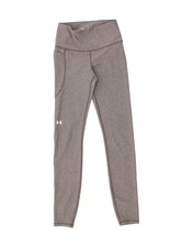 UNDER ARMOUR Womens Leggings UK 4 XS Grey Polyester LH03