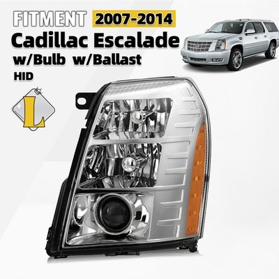HID Headlight For 2007-2014 Cadillac Escalade w/Bulb w/Ballast Driver Left Side