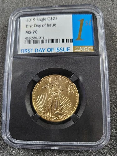 🌟 2019 $25 American Gold Eagle 1/2 oz Bullion Coin NGC MS70 FIRST DAY ISSUE