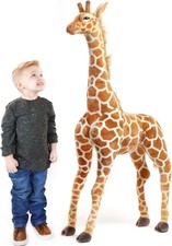 Gigantic Stuffed Giraffe Animal Plush Kids Toy 52" Tall Lifelike Soft Jumbo