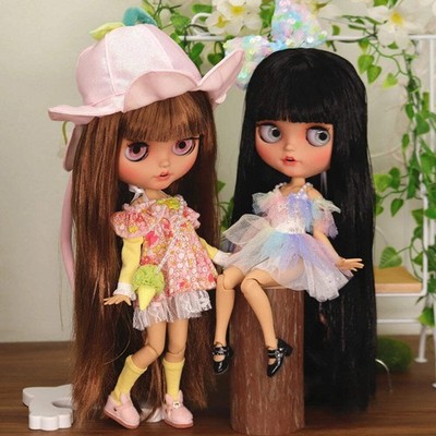 ICY DBS Blythe Puppe Schmollender Mund hellbraune Haut mattes Gesicht 1/6 BJD Gelenk Körper