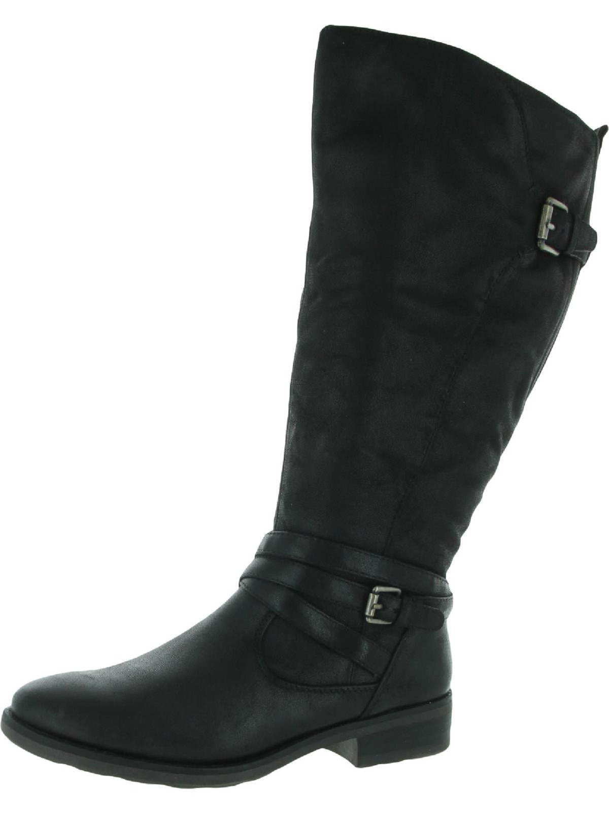 BARETRAPS Womens Black Panel Alysha Almond Toe Block Heel Riding Boot 6 M WC