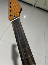 AAAA Ebony Jumbo Stainless steel 22fret Roasted flame maple Guitar Neck 12in