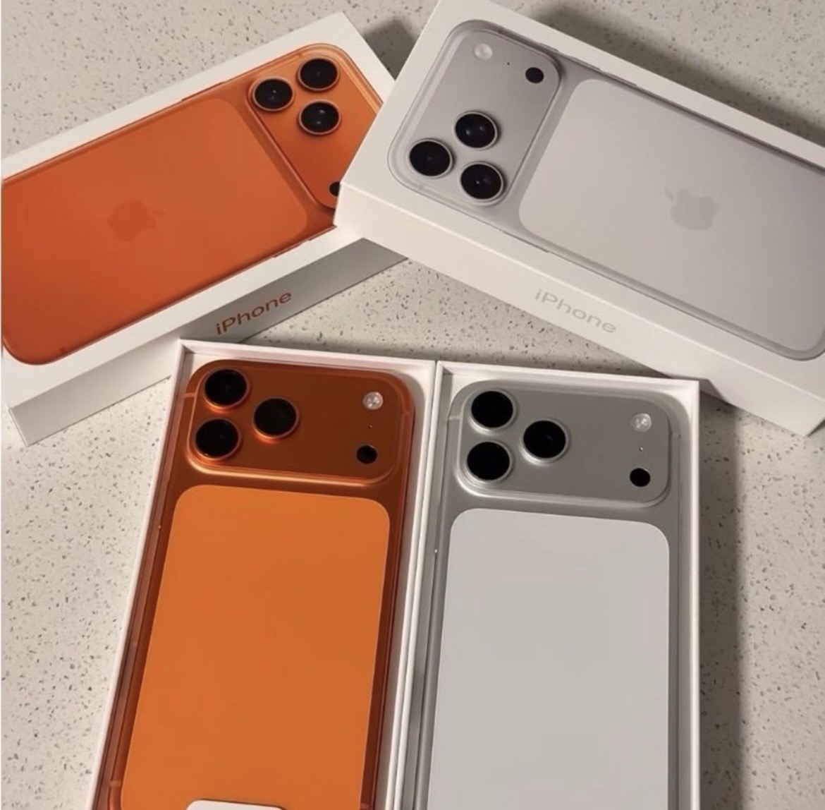 Apple iPhone Orange Silver Bar Style Smartphone Orange and Silver Colors in Box