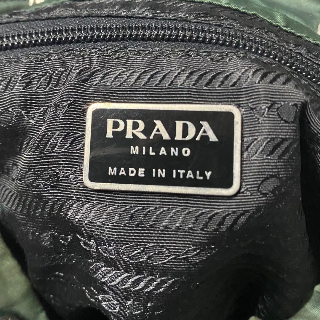 Prada Green Nylon Triangle Drawstring Backpack Au… - image 14
