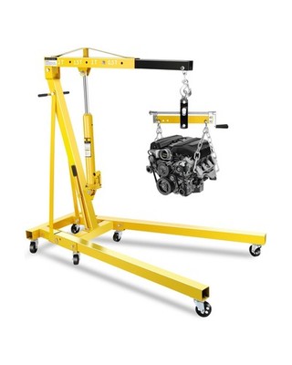 2 Ton Hydraulic Engine Hoist Crane with Lever, Folding Heavy-Duty Cherry Pick...