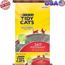 Non Clumping Cat Litter Low Dust Odor Control 30lb Long Lasting Absorption New 0.54 per pound