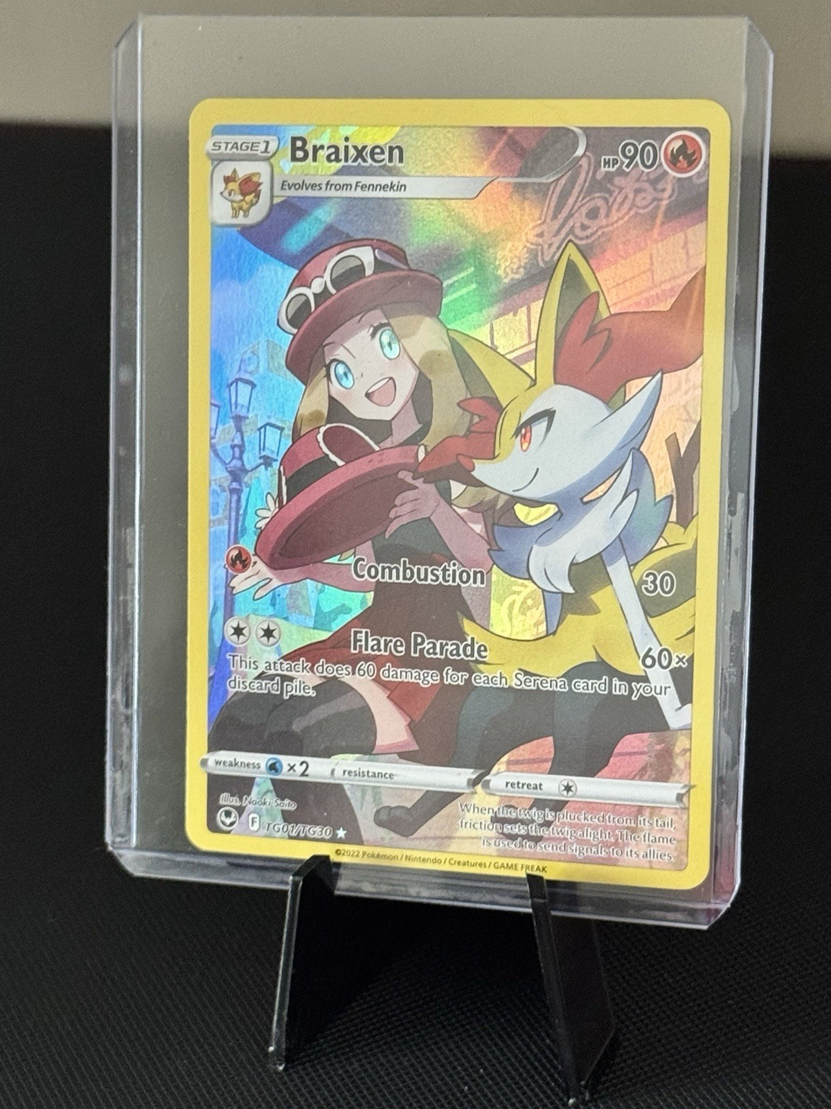 Pokemon Braixen #TG01/TG30 Holo Sword & Shield Silver Tempest - 2022  NM
