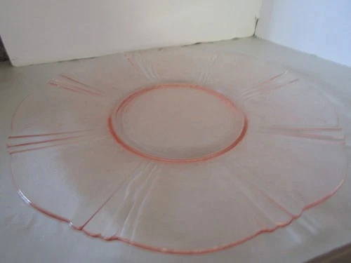 DEPRESSION GLASS MACBETH-EVANS AMERICAN SWEETHEART PINK SERVING PLATE11 INCH