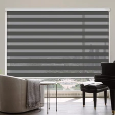 Cordless Zebra Blinds for Windows, 24" W X 72" H Living Room Zebra Roller Shades