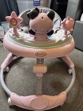 Pink Interactive Baby Walker With Wheels And Adjusting Height
