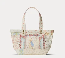 13b Polo Ralph Lauren Pony Logo Patchwork Mini Tote Bag NWT