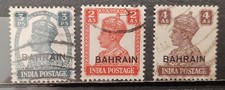 BAHRAIN-1943-45-lot 3 timbres  oblitérés  YT # 34-40-43
