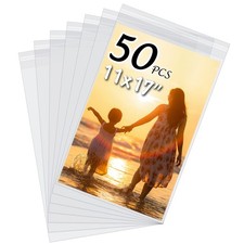 50 Pack Acid-Free Crystal Clear Sleeves Storage Bags for 11x17 Art Prints/Pic...