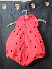 Carter's Baby Strawberry Costume 18 Months Fleece Bubble Vest Hoodie Halloween