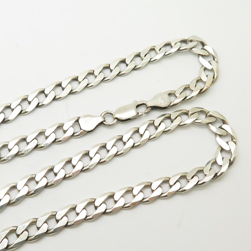 925 Italy Sterling Silver 7mm Wide Curb Link Chain 24” - Picture 4 of 8