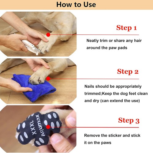XXL Anti-Slip Dog Paw Protector Pads - 48 Multicolor Traction Grips for Seniors - Picture 5 of 8