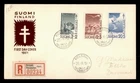 DR WHO 1951 FINLAND FDC TB CACHET SEMSI POST BIRD COMBO w29476