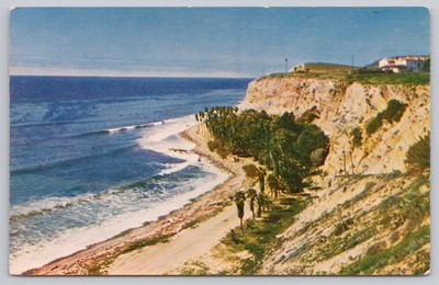 Vintage Coastline Near San Pedro Palos Verdes Drive California Postcard