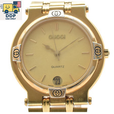 Vintage GUCCI 9200M Quartz Unisex Watch Gold Date 32mm Swiss made [Exc+4]