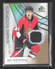 2020 Upper Deck SP Game Used Hockey Max Veronneau #104 082/599 Game-Used Jersey