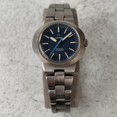 Omega Genève Dynamic Handaufzug 566.015 Blue Dial Vintage Uhr von 1981 - Papiere