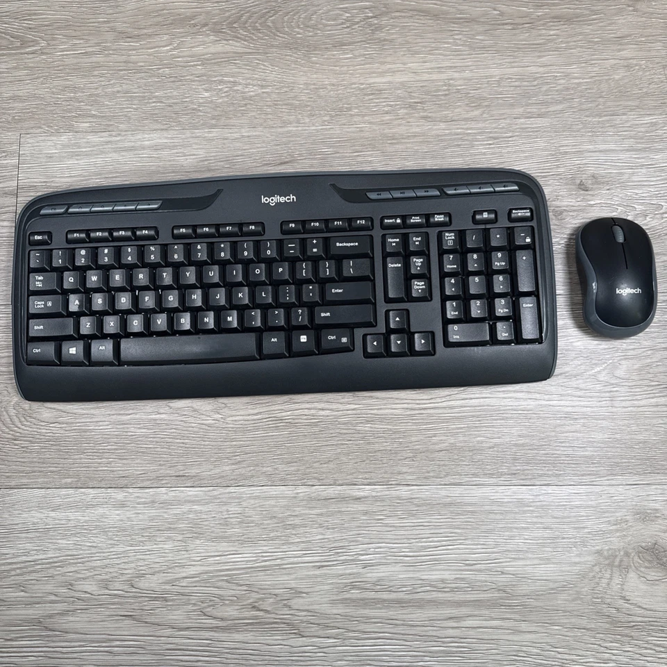 Logitech Wireless Keyboard Mouse Combo with USB Dongle Tested Working - Image 2 of 4