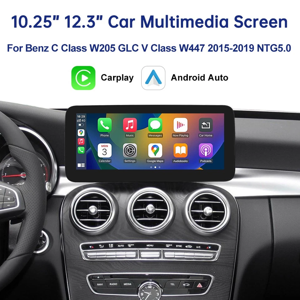 12.3'' Stereo Multimedia Touch Screen For Benz C Class W205 GLC X253 V W447  - Image 2 of 4
