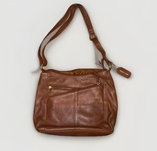Great American Leather Works Brown Shoulder Bag Crossbody Multi Zipper Pocket