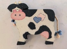 Vintage 1980s Wooden Cow Playing Card Holder ...
