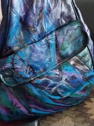 Vtg Leather Abstract Horse WHIMSIGOTH BAG western Art Cross Body Purse Boho - Picture 9 of 15