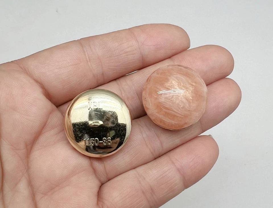 6PC Pink Cat Eye Gold Metal Buttons Shank Buttons 23mm 7/8" - Image 3 of 4