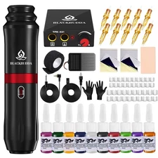 Tattoo Gun, Tattoo Kit for Beginners Rotary Tattoo Machine Kit, With Tattoo P...