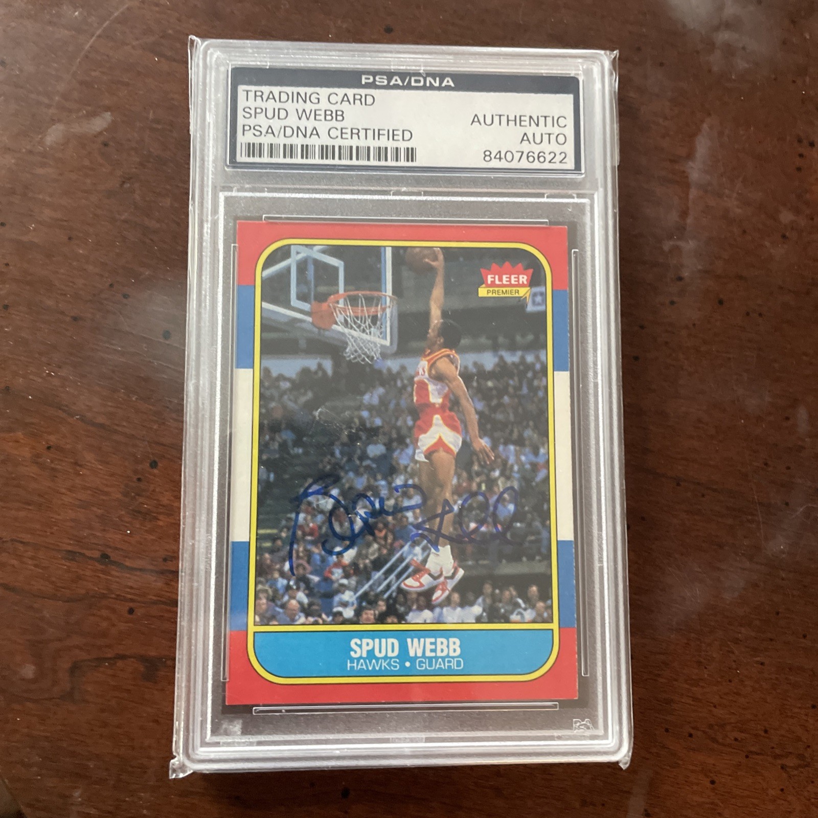 1986 Fleer Spud Webb SIGNED Rookie #120 Rookie Auto PSA/DNA Certified
