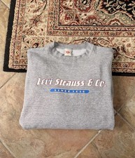 Vintage 90 s Levi s Strauss Gray Crewneck Sweatshirt Size L Made In USA Rare VTG
